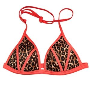 PINK Leopard Print Bikini Top